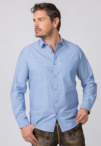 STOCKERPOINT Comfort fit Klederdracht overhemd 'Niklas' in Blauw: voorkant