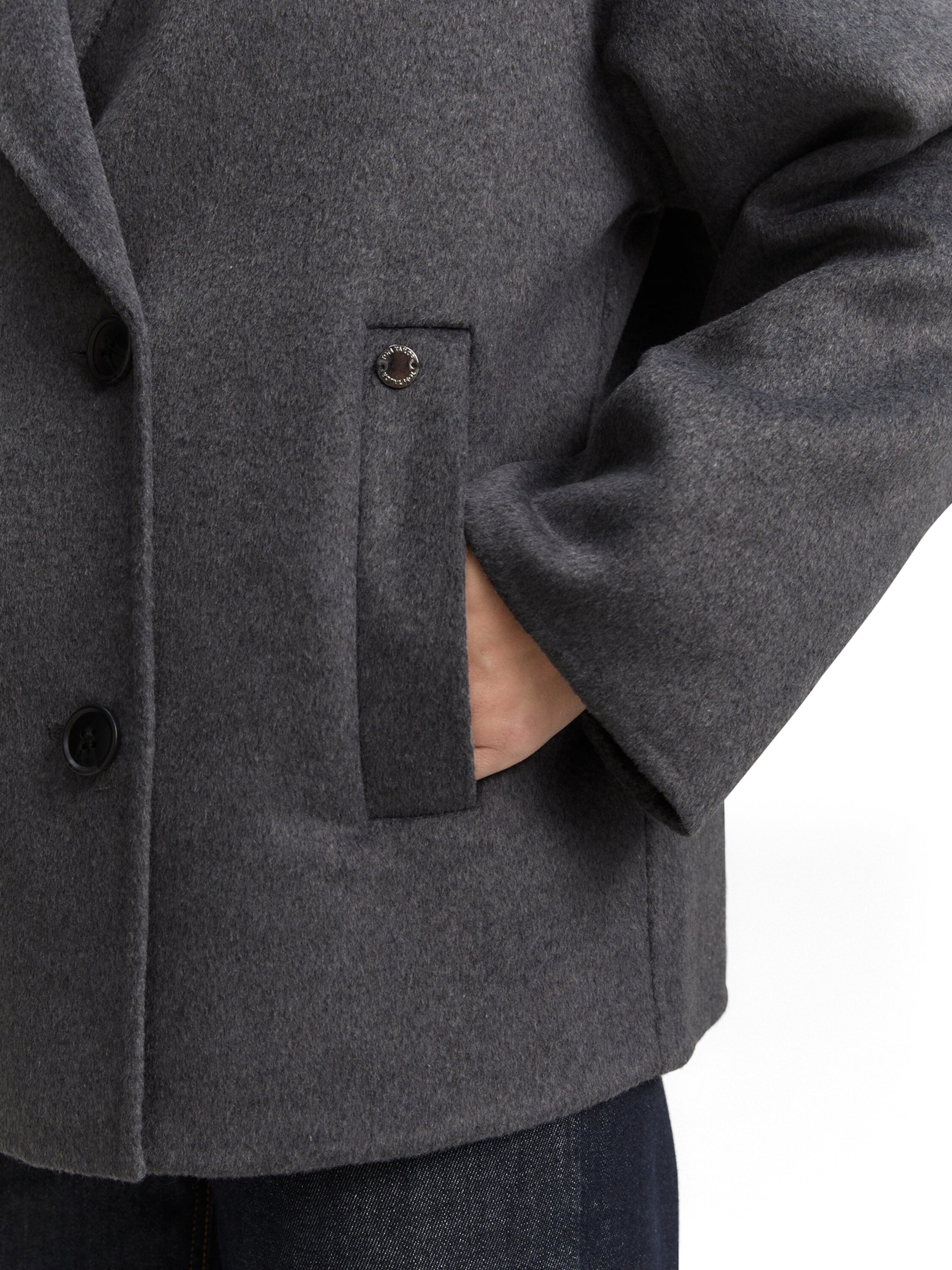 TOM TAILOR Демисезонная куртка 'Caban' в Серый