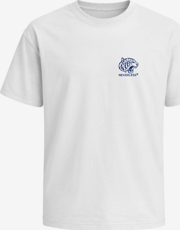 Neverless Shirt 'Blue Tiger' in Weiß: Vorderseite