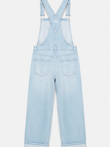 Pull&Bear Loosefit Tuinbroek jeans in Blauw