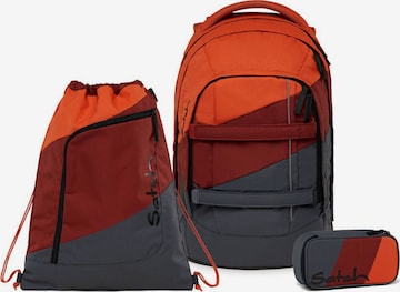 Satch Backpack 'NOW OR NEVER' in Red: front