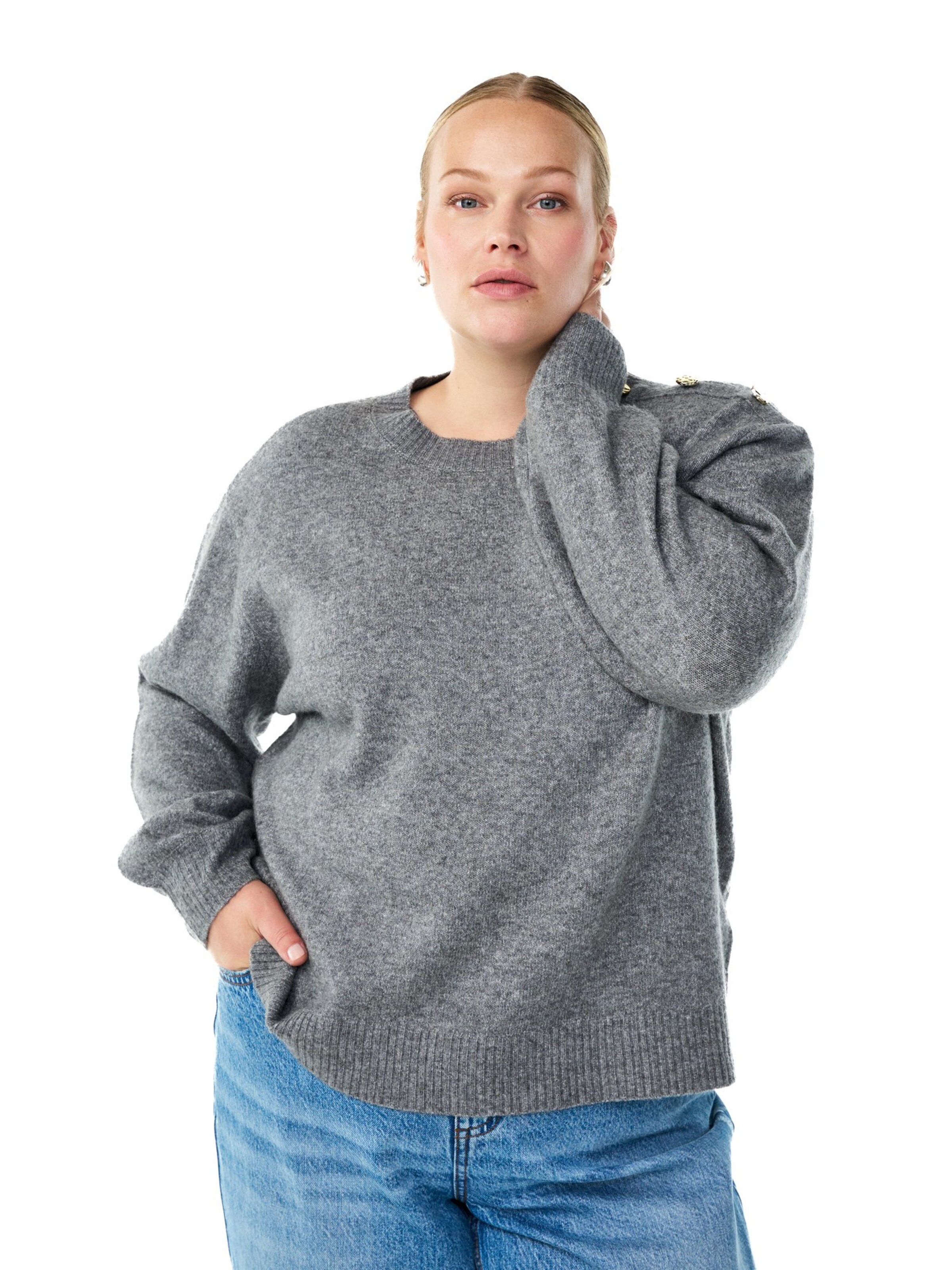 Pulover 'CAVISTA' de la Zizzi pe gri: față