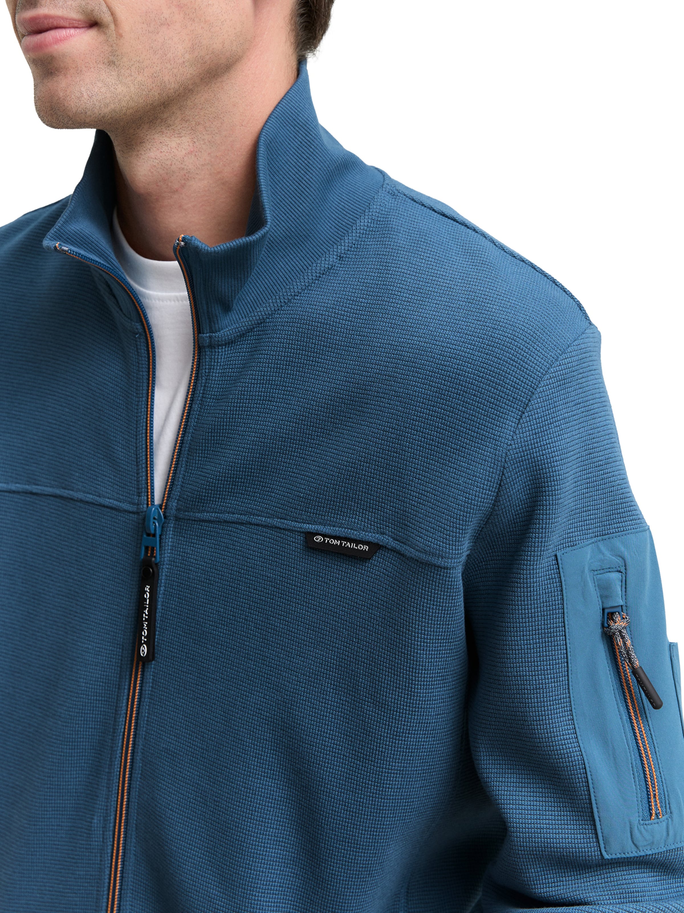 TOM TAILOR Sweatjacke in Blau