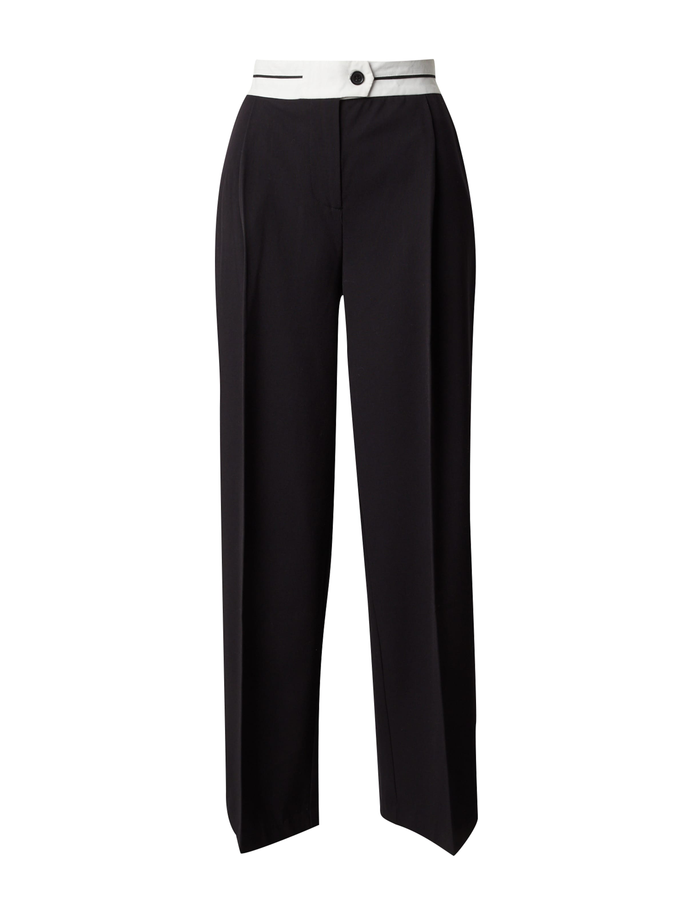 EDITED Bő szár Ráncos nadrág 'Kadin' - fekete: elől