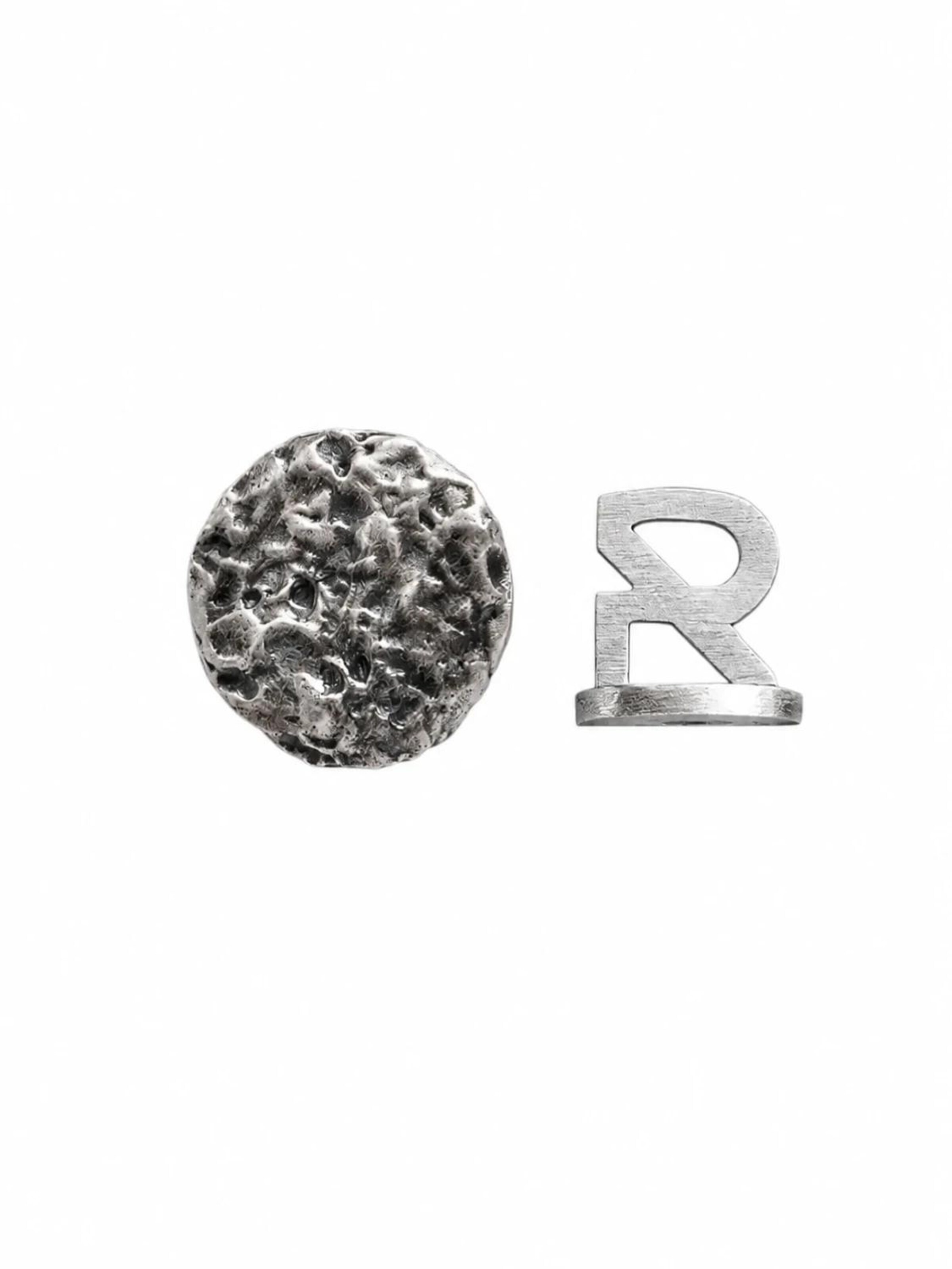 Boucles d'oreilles 'MOON' REYTEL en argent : devant