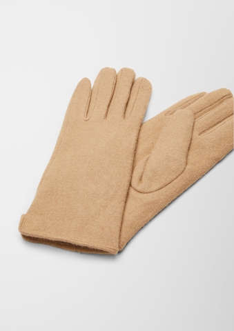 s.Oliver Full Finger Gloves in Beige