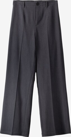 Bershka Loosefit Kalhoty s puky – šedá: přední strana