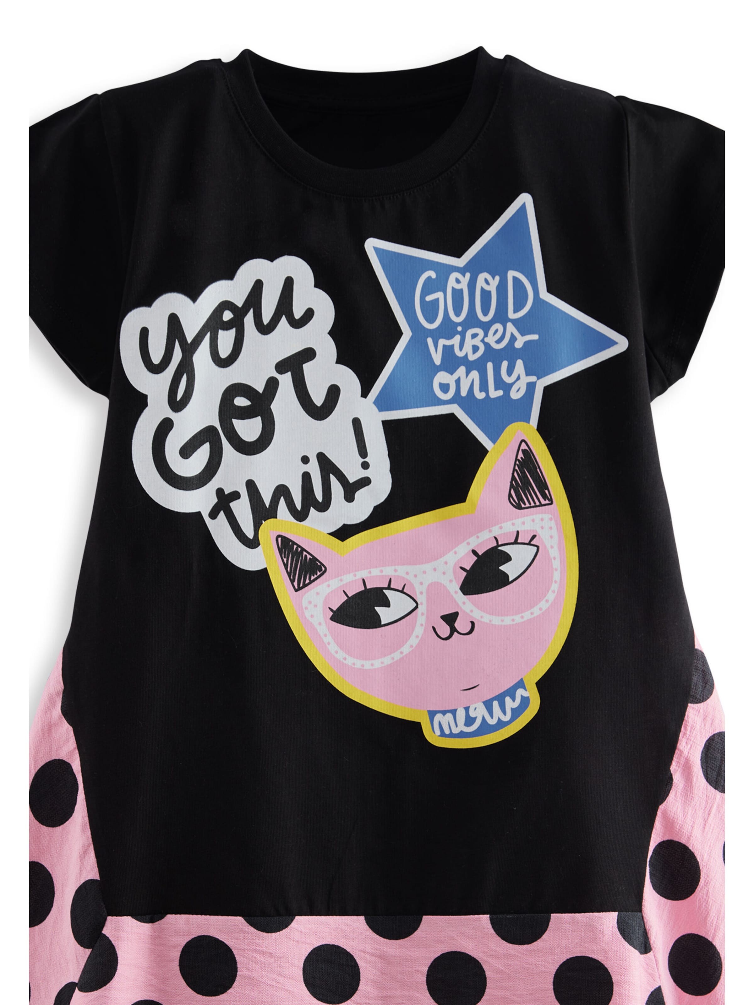 Denokids Jurk 'Cool Kitty' in Roze