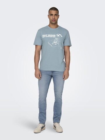 T-Shirt 'KIM' Only & Sons en bleu