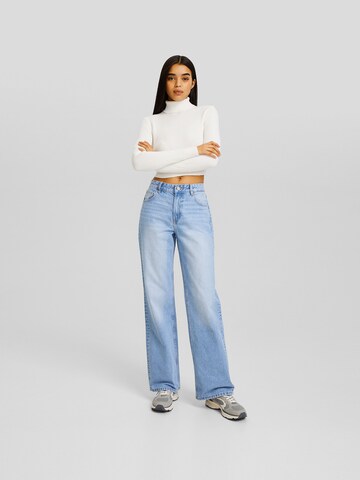 Bershka Wide leg Jeans in Blauw