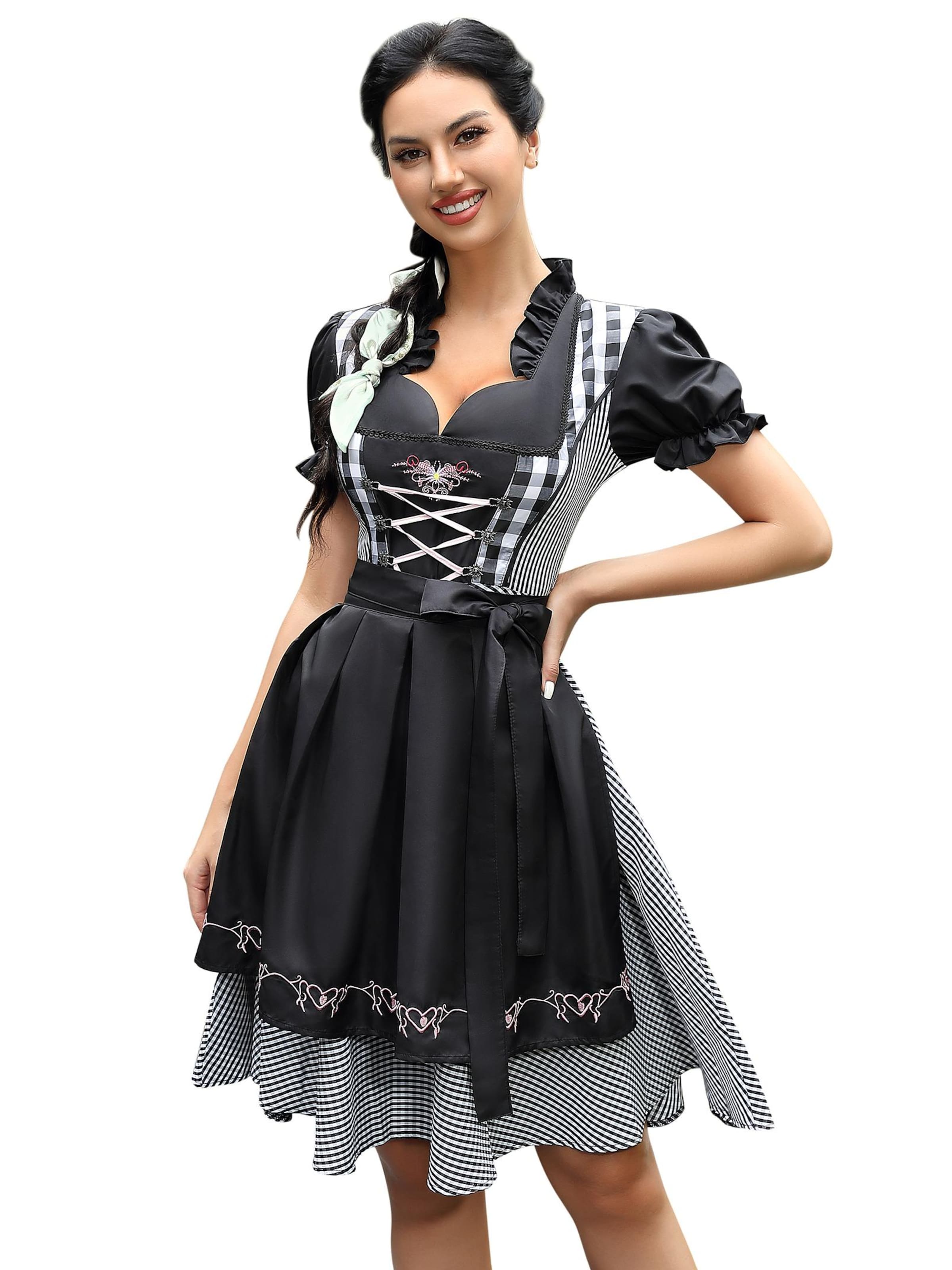Yesfashion Dirndl‌‌‌‌‌‌‌‌‌ in Schwarz: Vorderseite