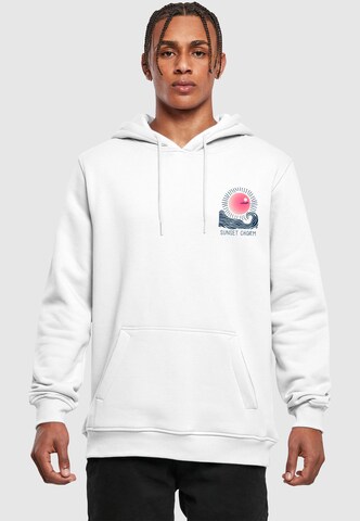 Merchcode Sweatshirt 'Sunset Charm' in Weiß: Vorderseite