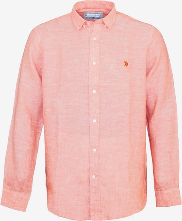 U.S. POLO ASSN. Button Up Shirt in Pink: front