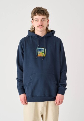 Cleptomanicx Sweatshirt 'Durst' in Blau: Vorderseite