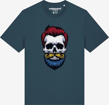 Watapparel Shirt 'Hipster Skull' in Blue: front