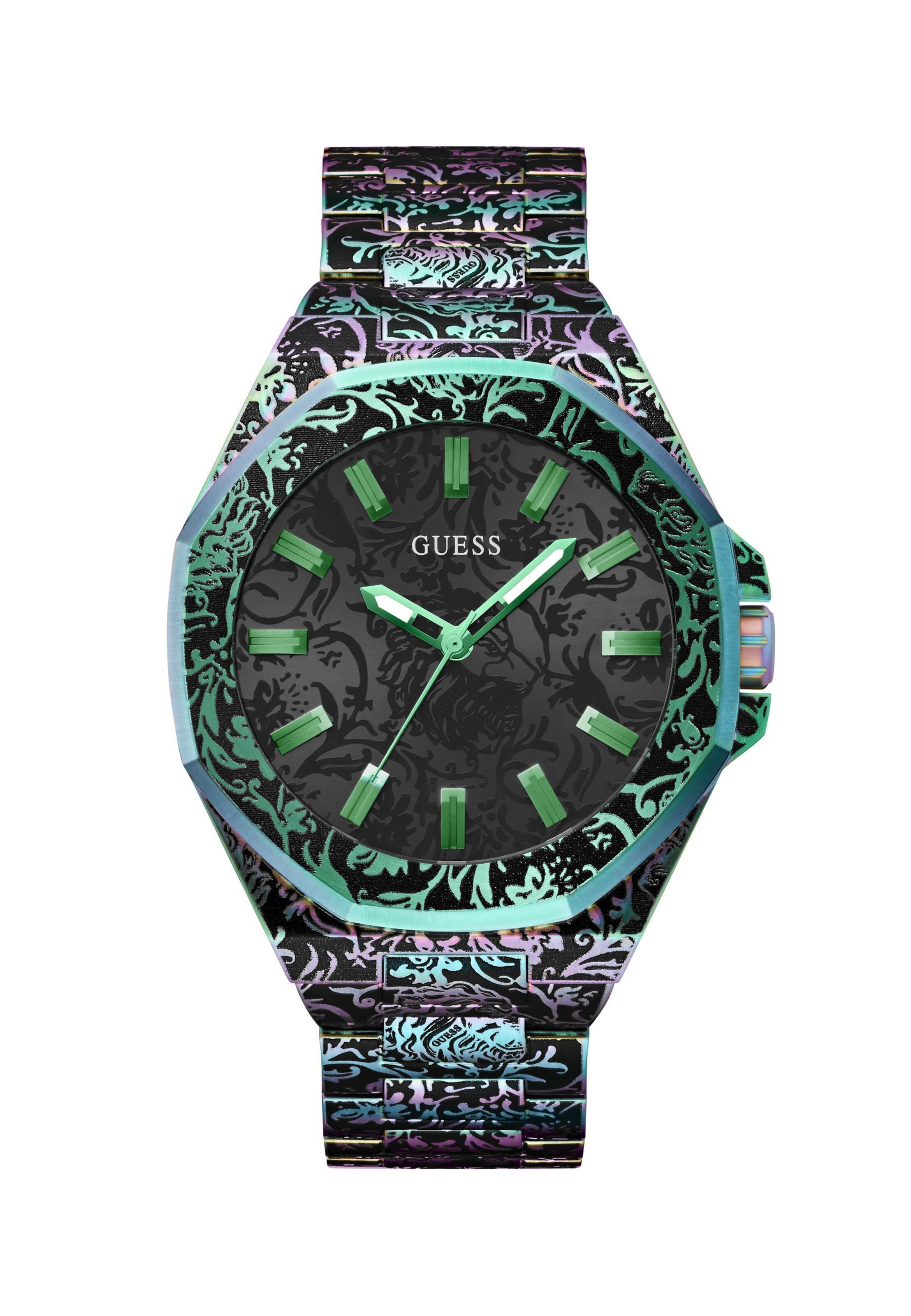 GUESS Uhr 'Roar' in Schwarz: Vorderseite