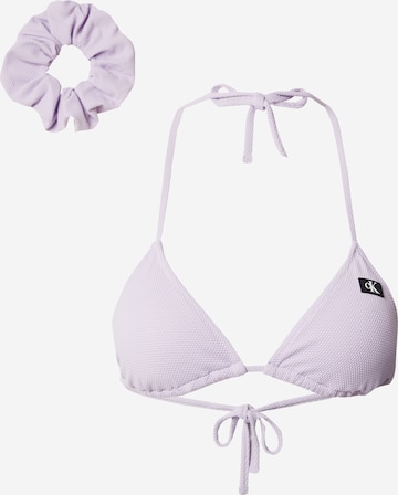 Calvin Klein Swimwear Bikini top in Purple: front