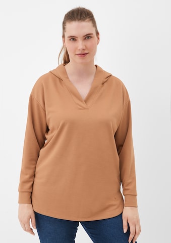 Sweat-shirt TRIANGLE en marron : devant