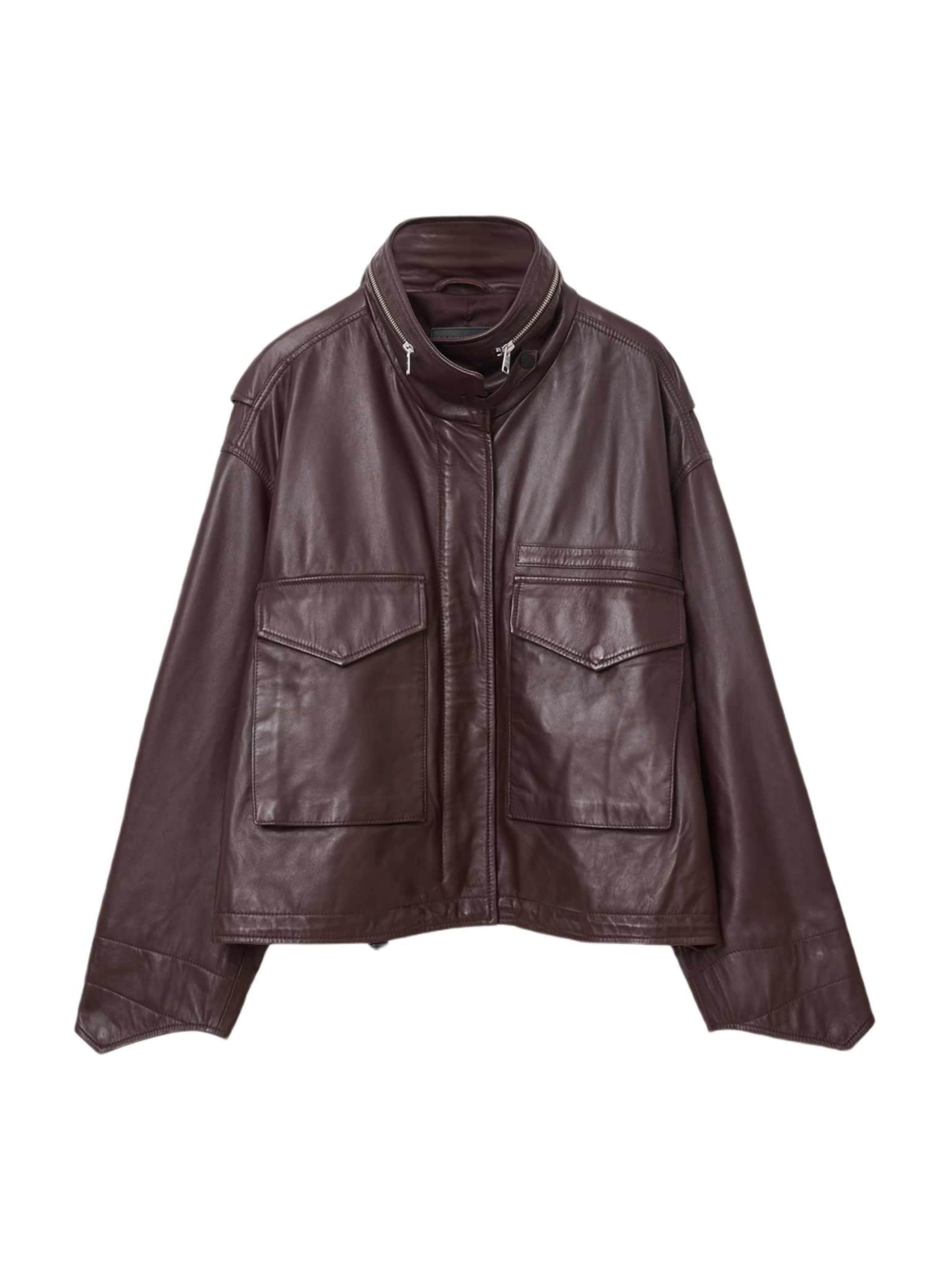 AllSaints Φθινοπωρινό και ανοιξιάτικο μπουφάν σε κόκκινο: μπροστά