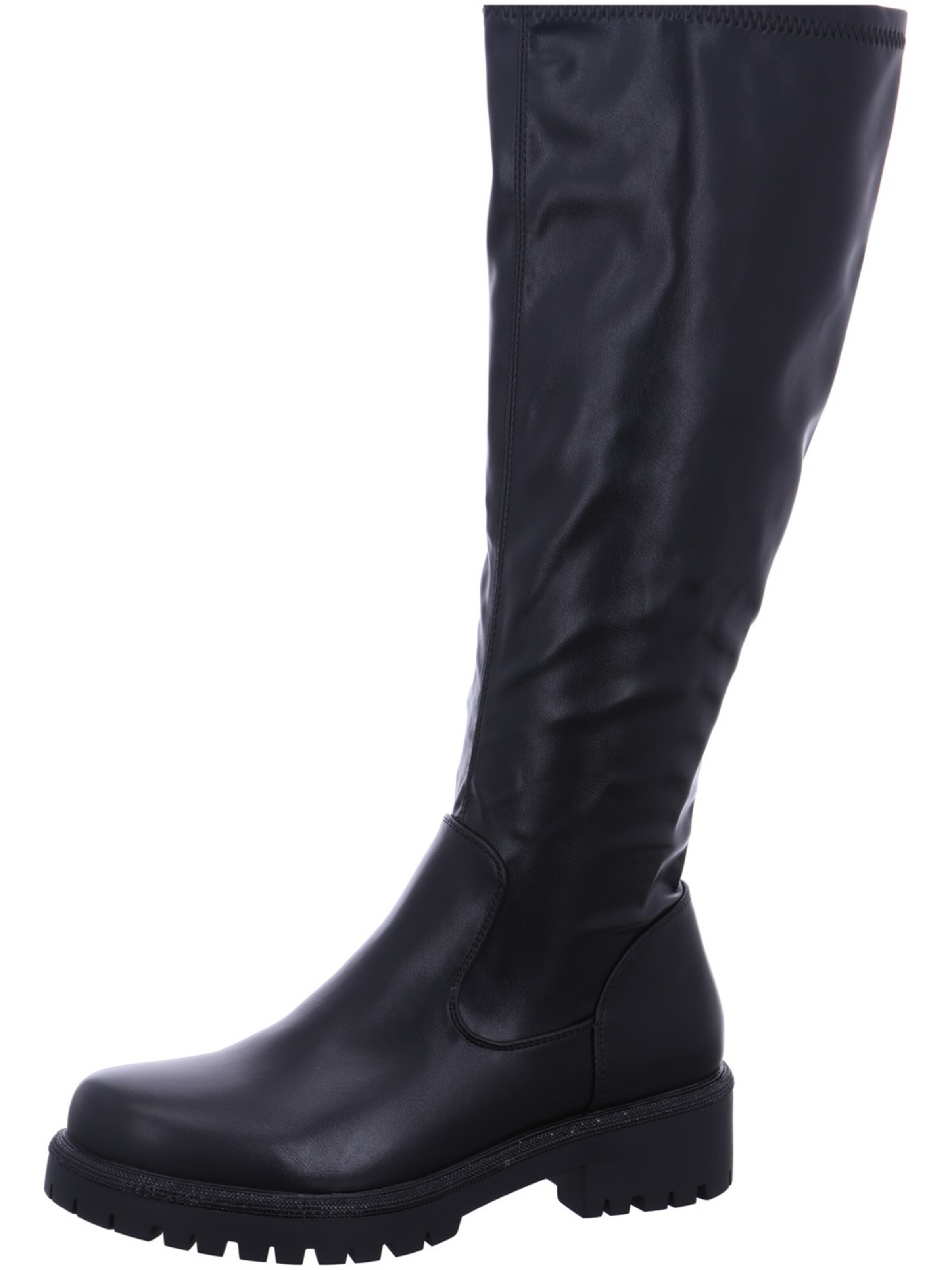 LA STRADA Over the Knee Boots in Black: front
