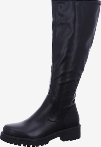 LA STRADA Overknees in Schwarz: Vorderseite