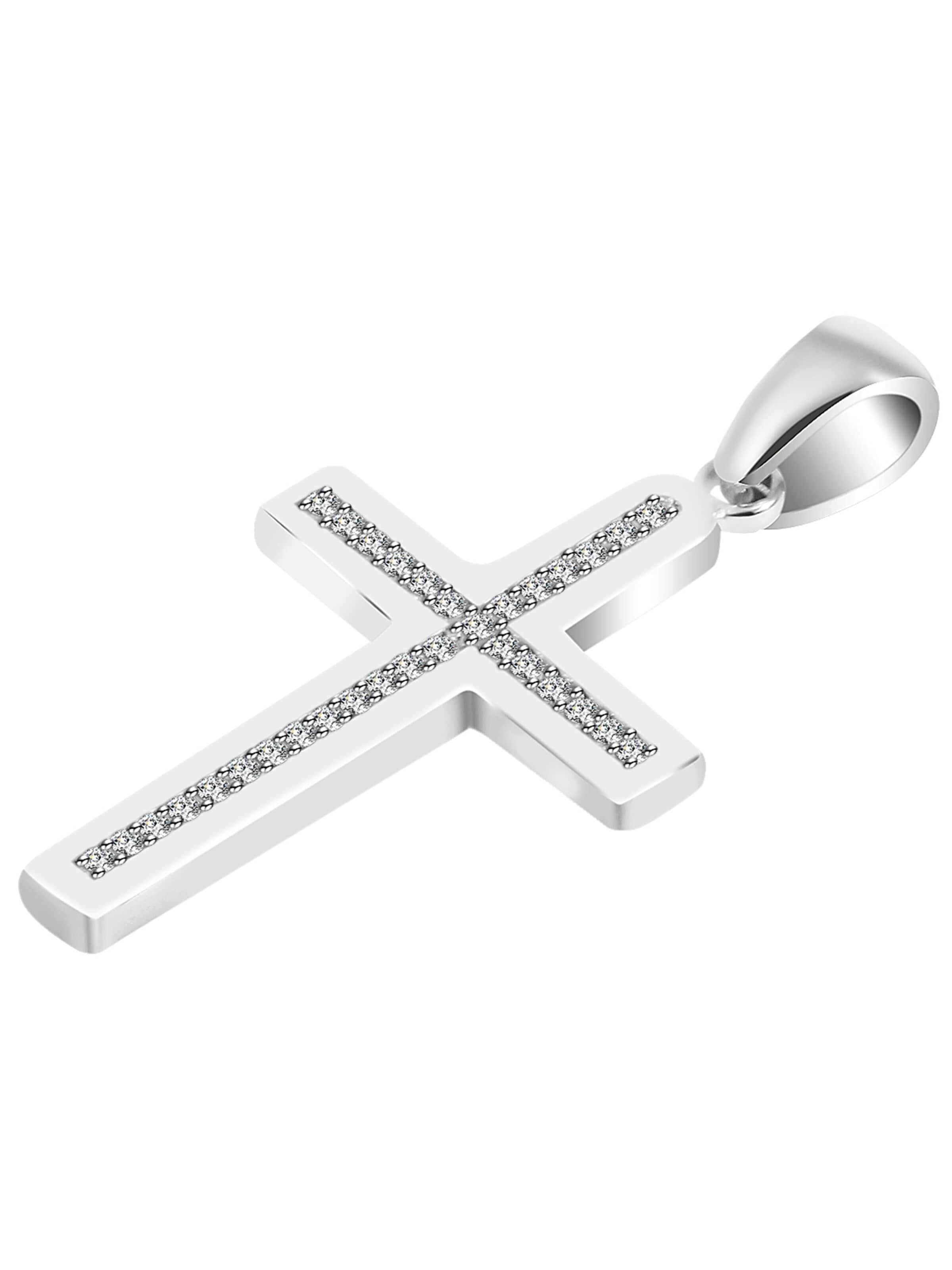 Akzent Pendant '"Yuna" aus 925 Sterlingsilber, rhodiniert, langlebig' in Silver: front