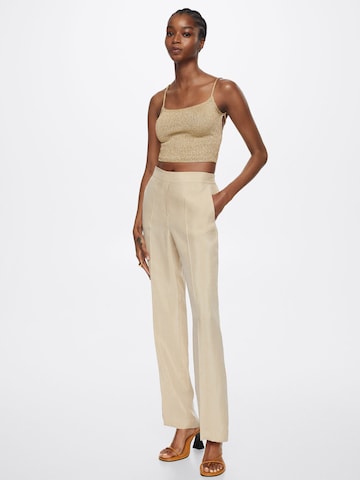 MANGO Loose fit Pleated Pants 'dalia' in Beige