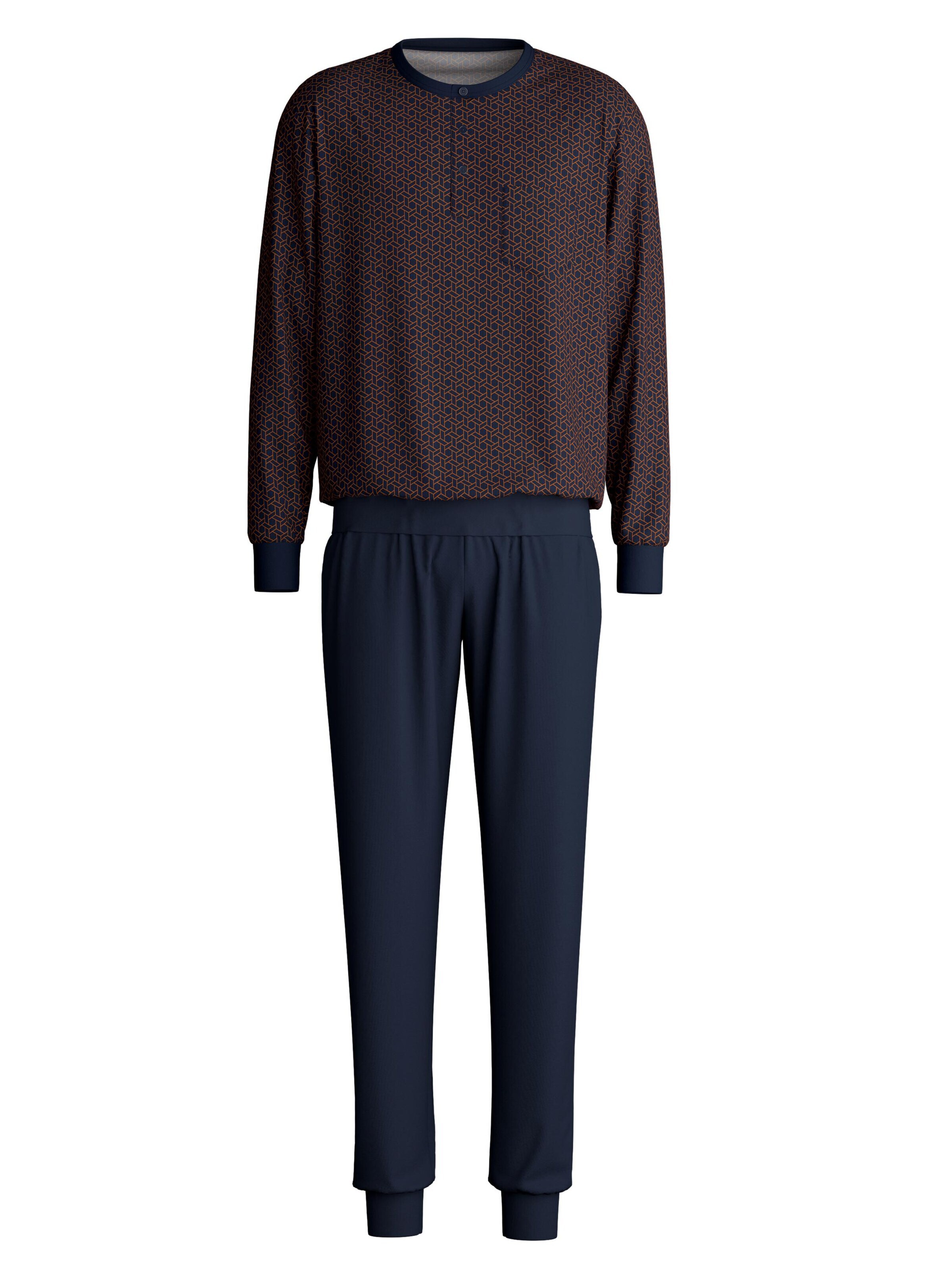 CALIDA Pyjama lang 'Relax Choice'‌‌‌‌‌‌‌‌ in Blau: Vorderseite