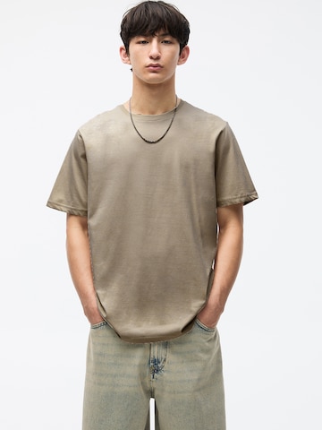 T-Shirt Pull&Bear en beige : devant