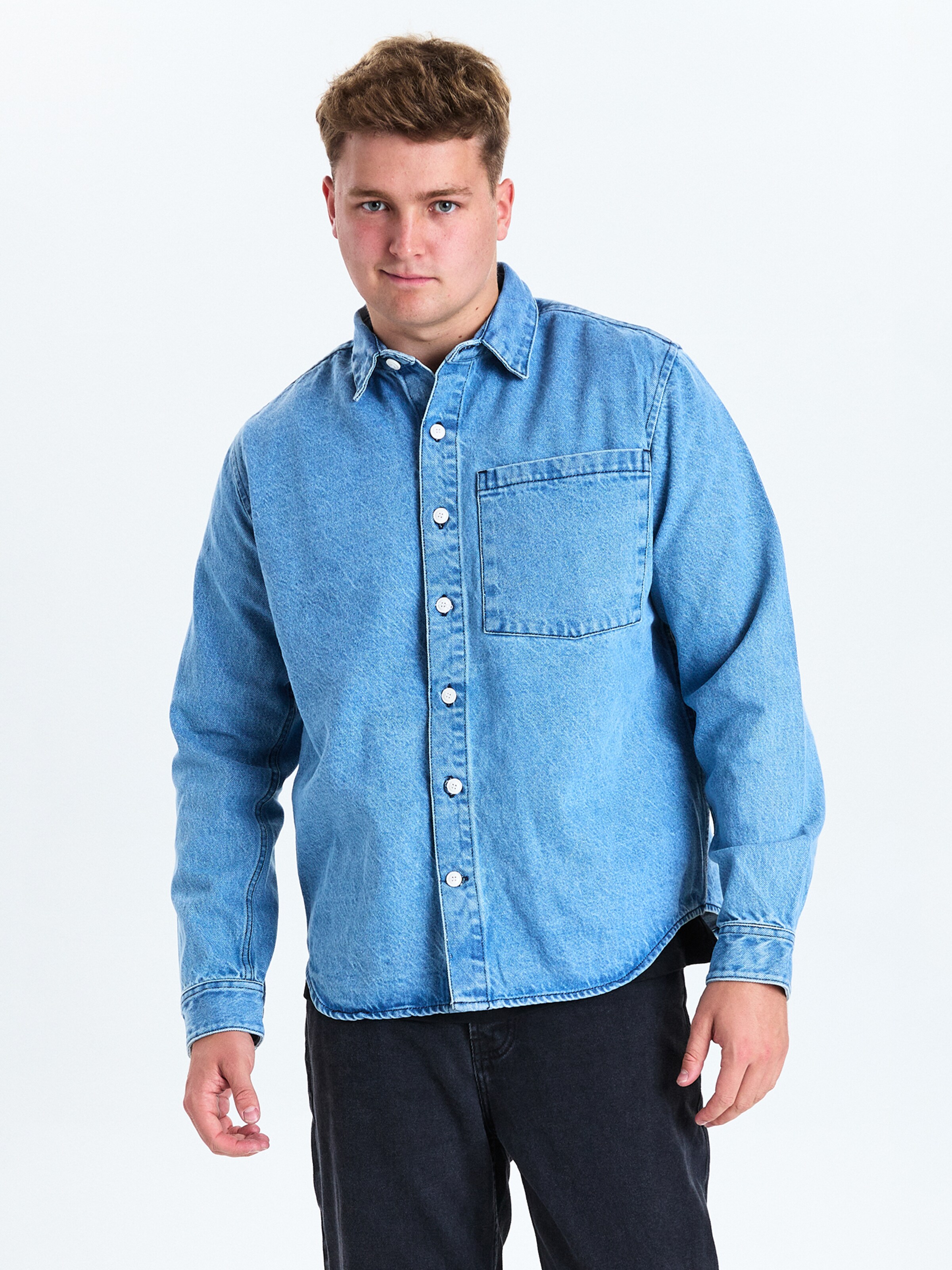 Dxnmxrk Shirt 'DXFabian' in Blauw: voorkant