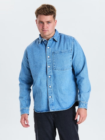 Dxnmxrk Shirt 'DXFabian' in Blauw: voorkant