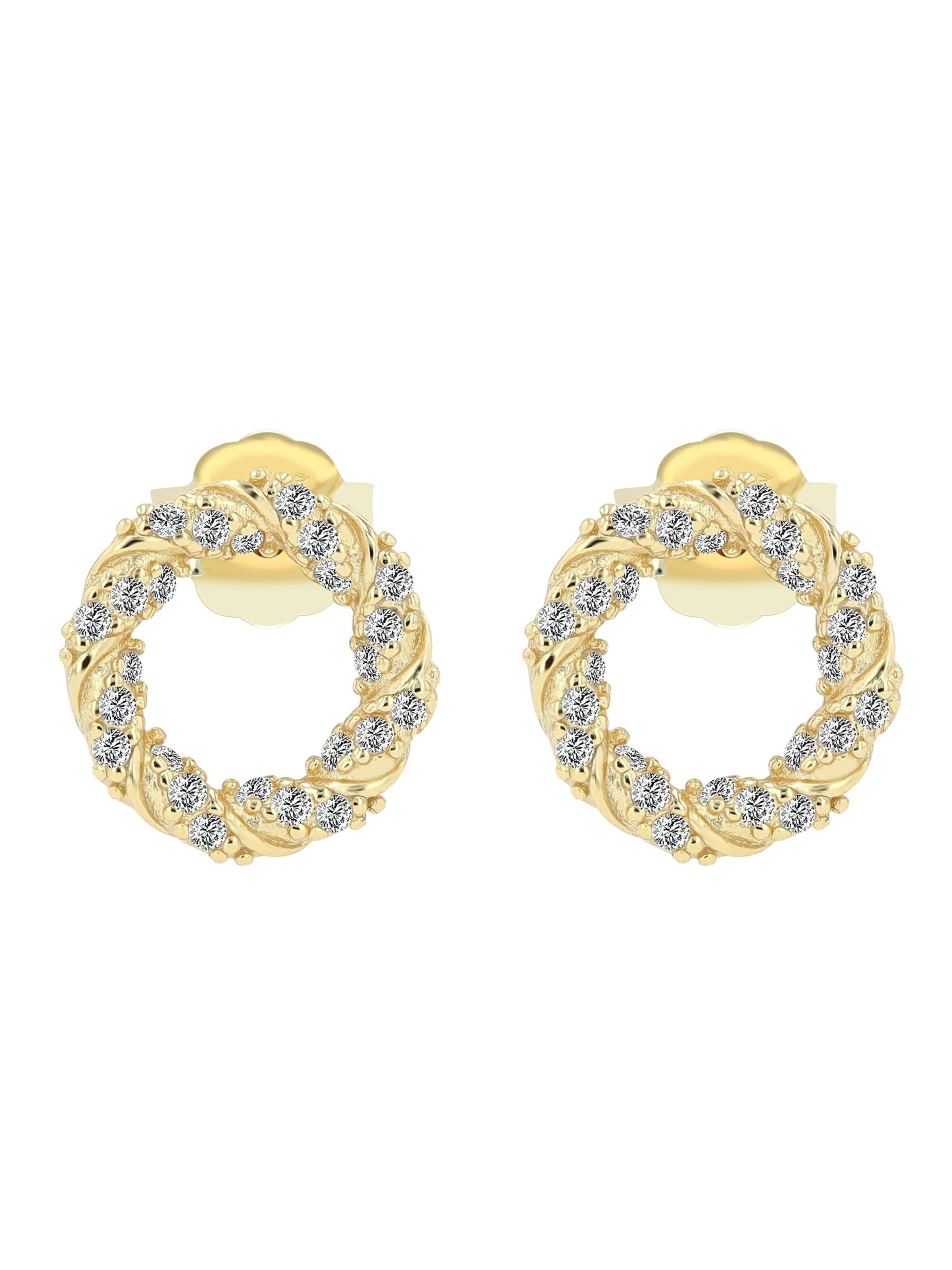 Akzent Earrings '"Vivendel" aus 925 Sterlingsilber, rhodiniert, langlebig' in Gold: front