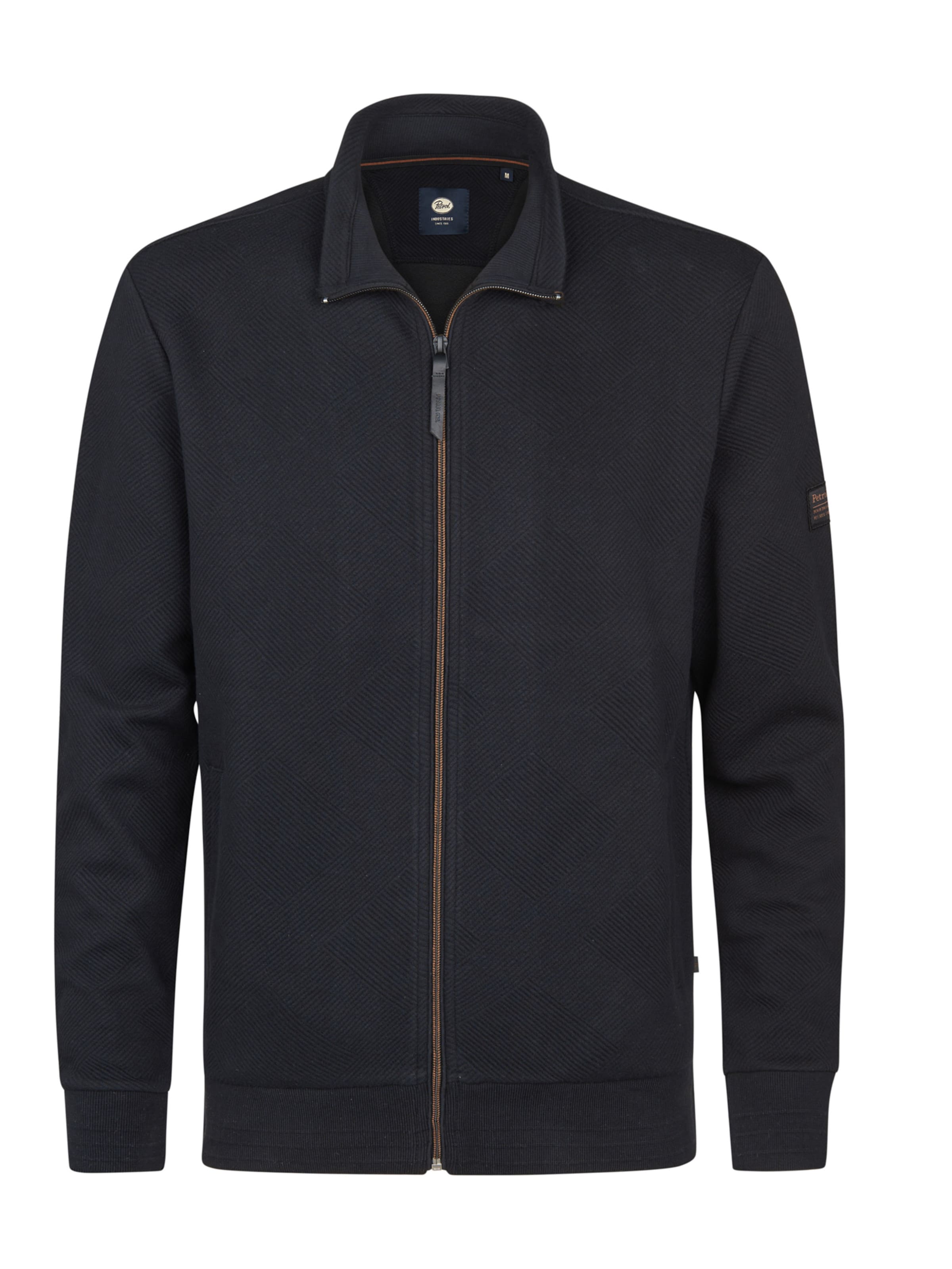 Petrol Industries Zip-Up Hoodie in Black: front
