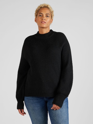 PIECES Curve Sweater 'NATALEE' in Black: front