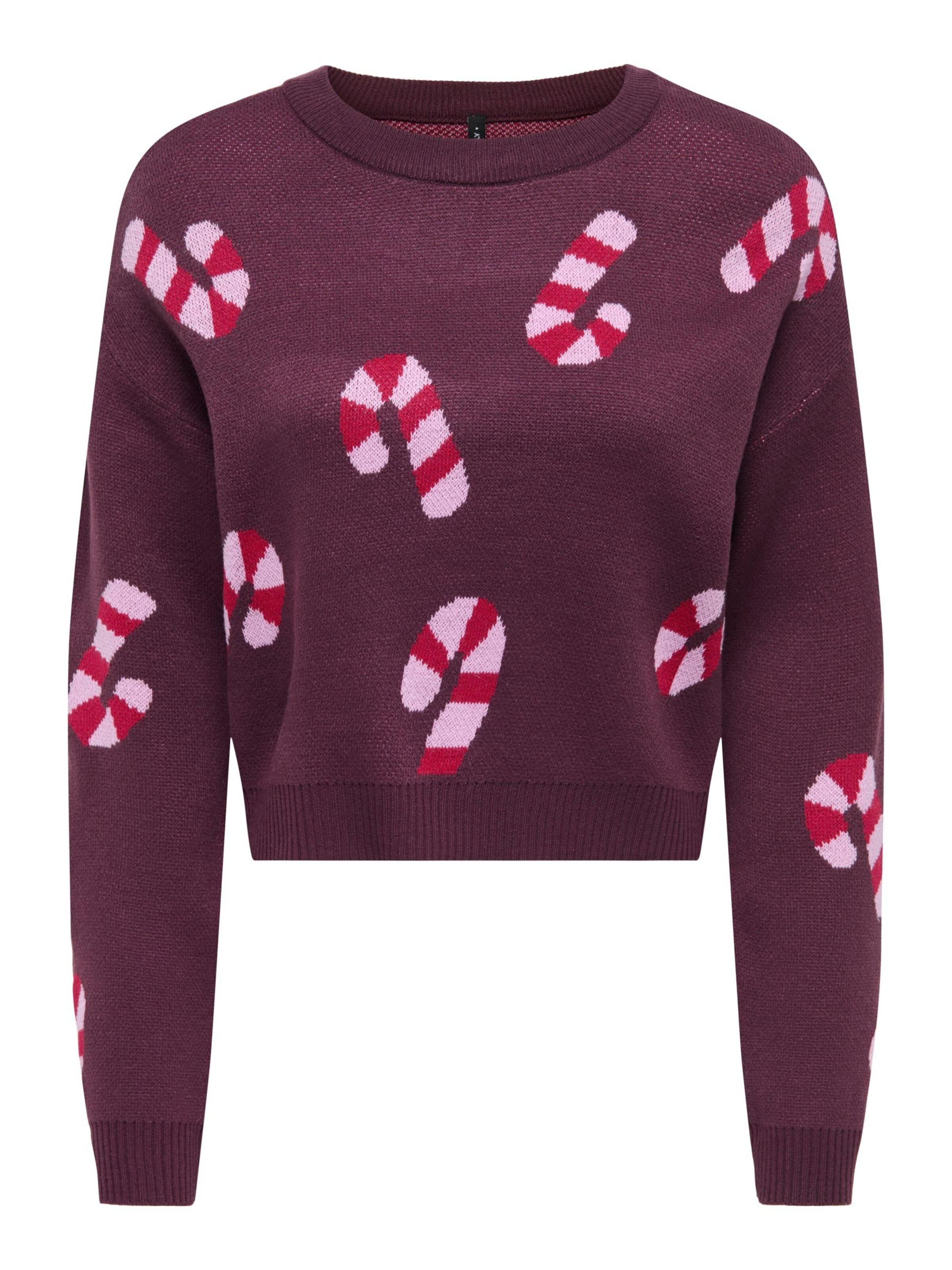 Pullover 'Xmas Jollie' di ONLY in lilla: frontale