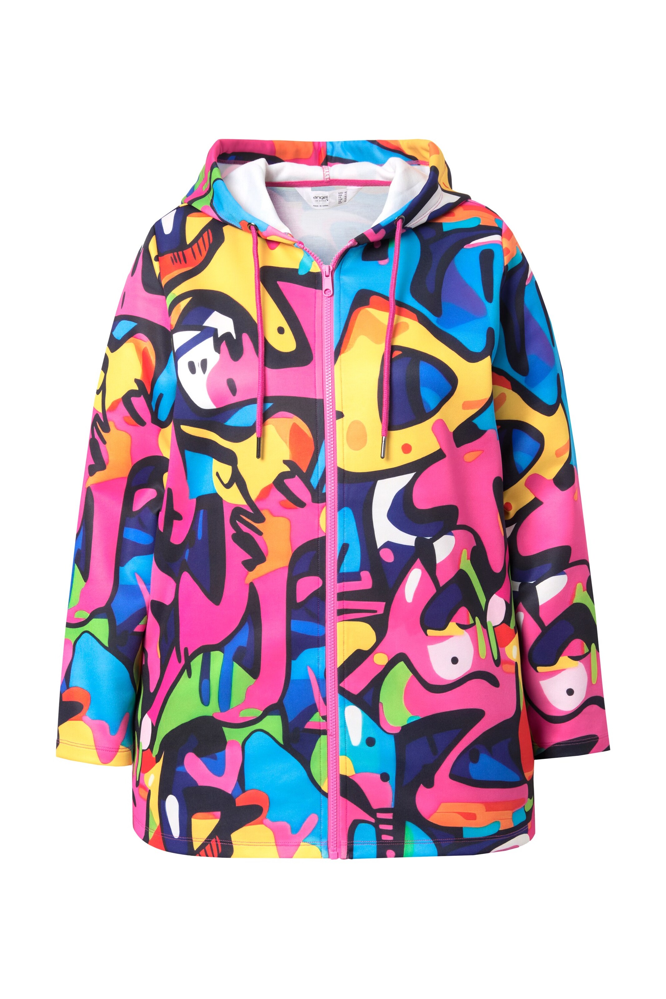 Angel of Style Zip-Up Hoodie in Blue: front