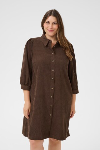 KAFFE CURVE Shirt Dress 'Verana' in Brown: front