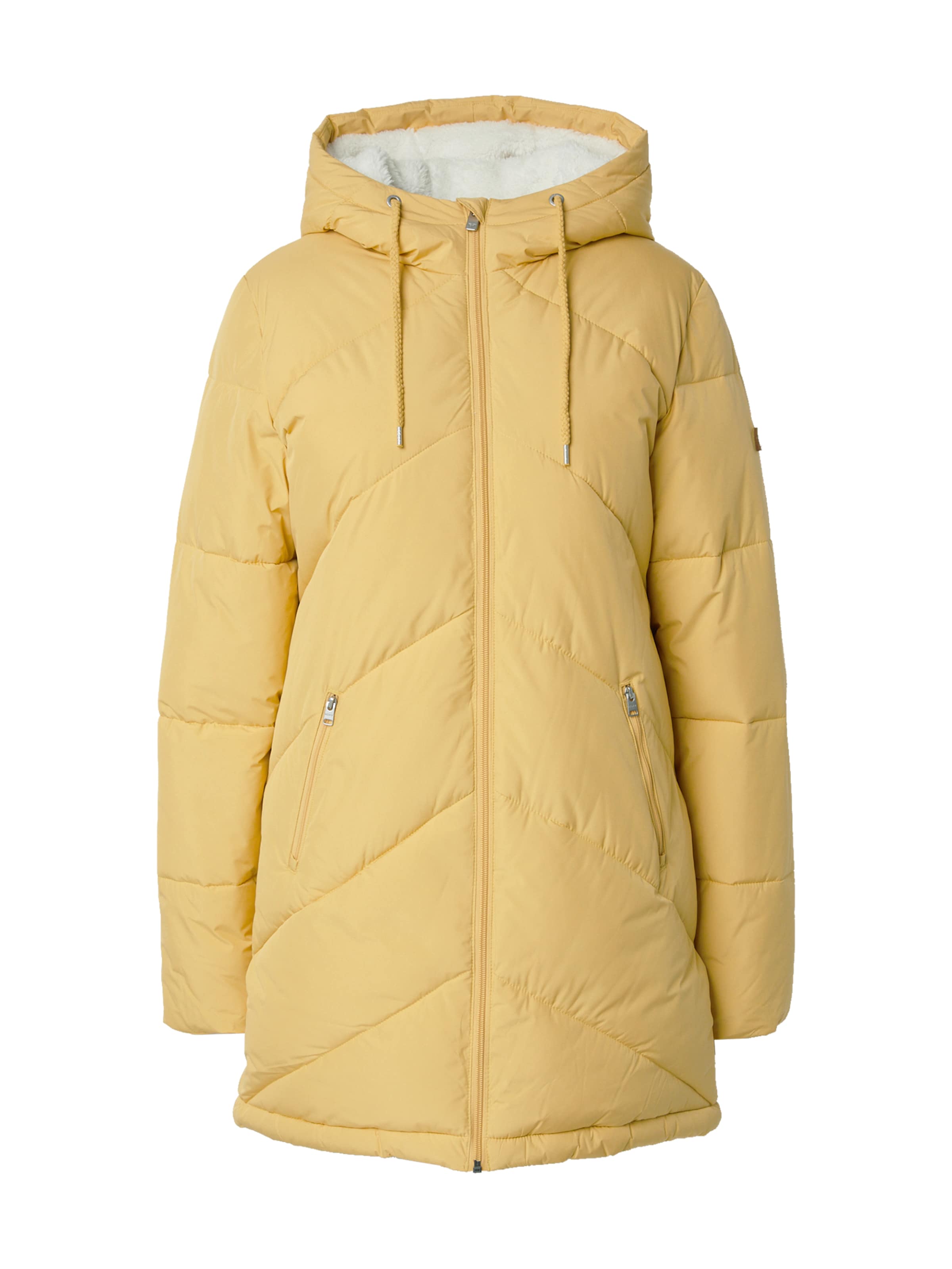 dzeltens ROXY Ziemas mētelis 'Better Weather': no priekšpuses