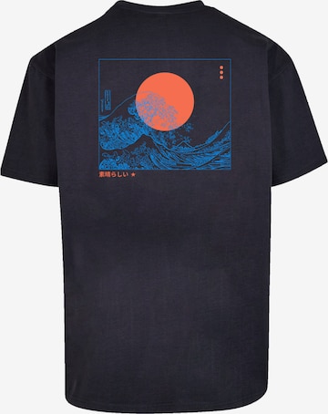 F4NT4STIC Shirt 'Kanagawa Welle Blue' in Blauw: voorkant