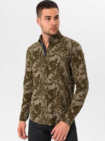 By Diess Collection Slim fit Overhemd in Groen: voorkant