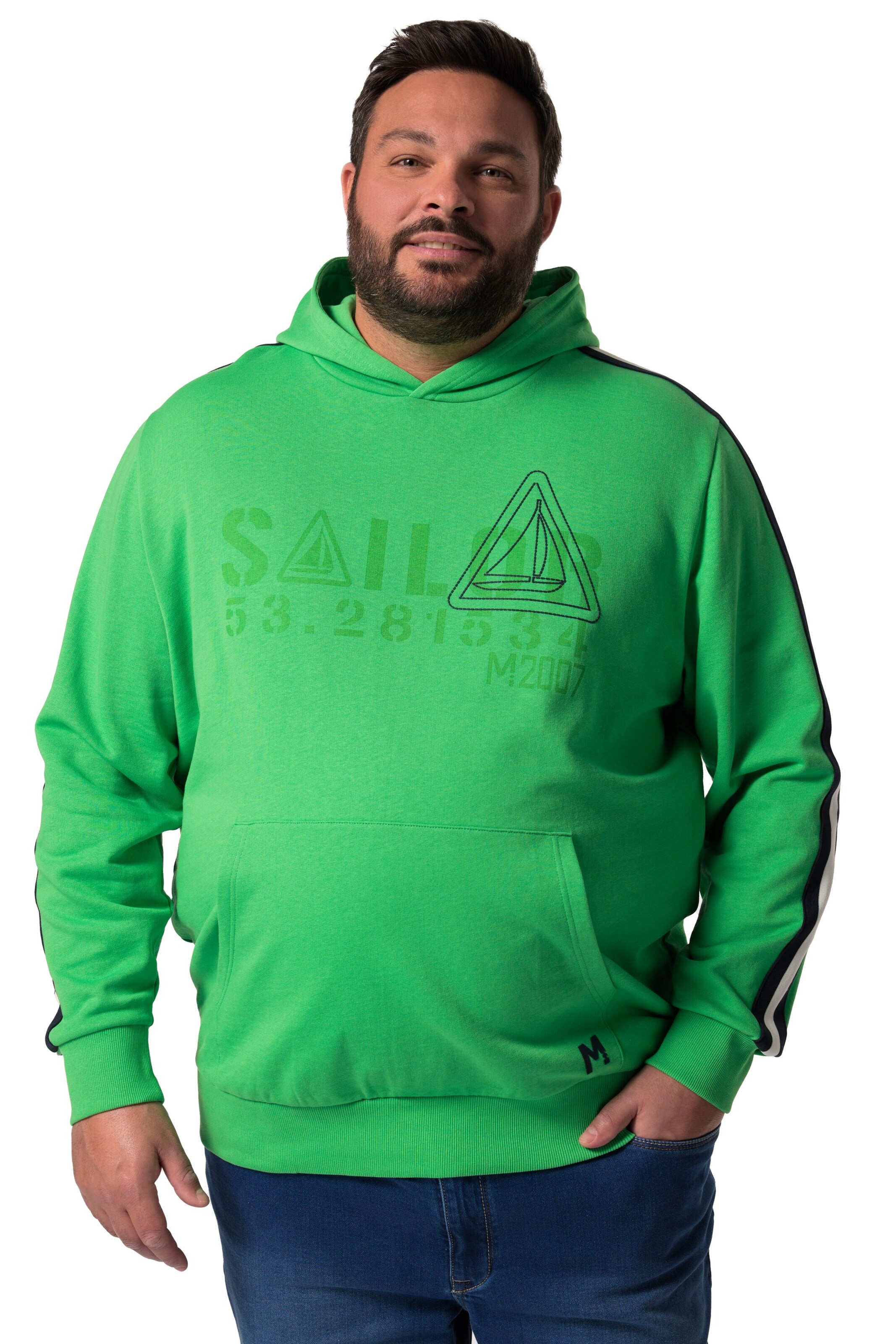 Men Plus Hoodie in Grün: Vorderseite