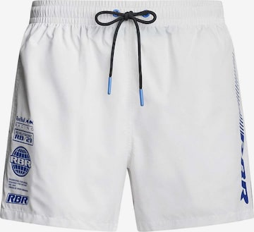 Red Bull Racing x Pepe Jeans Zwemshorts 'Motor' in Wit: voorkant