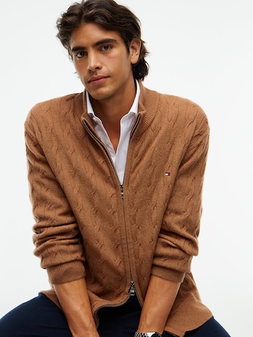 TOMMY HILFIGER Strickjacke in Braun