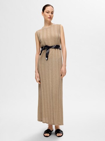 SELECTED FEMME Knitted dress 'Hanna' in Beige