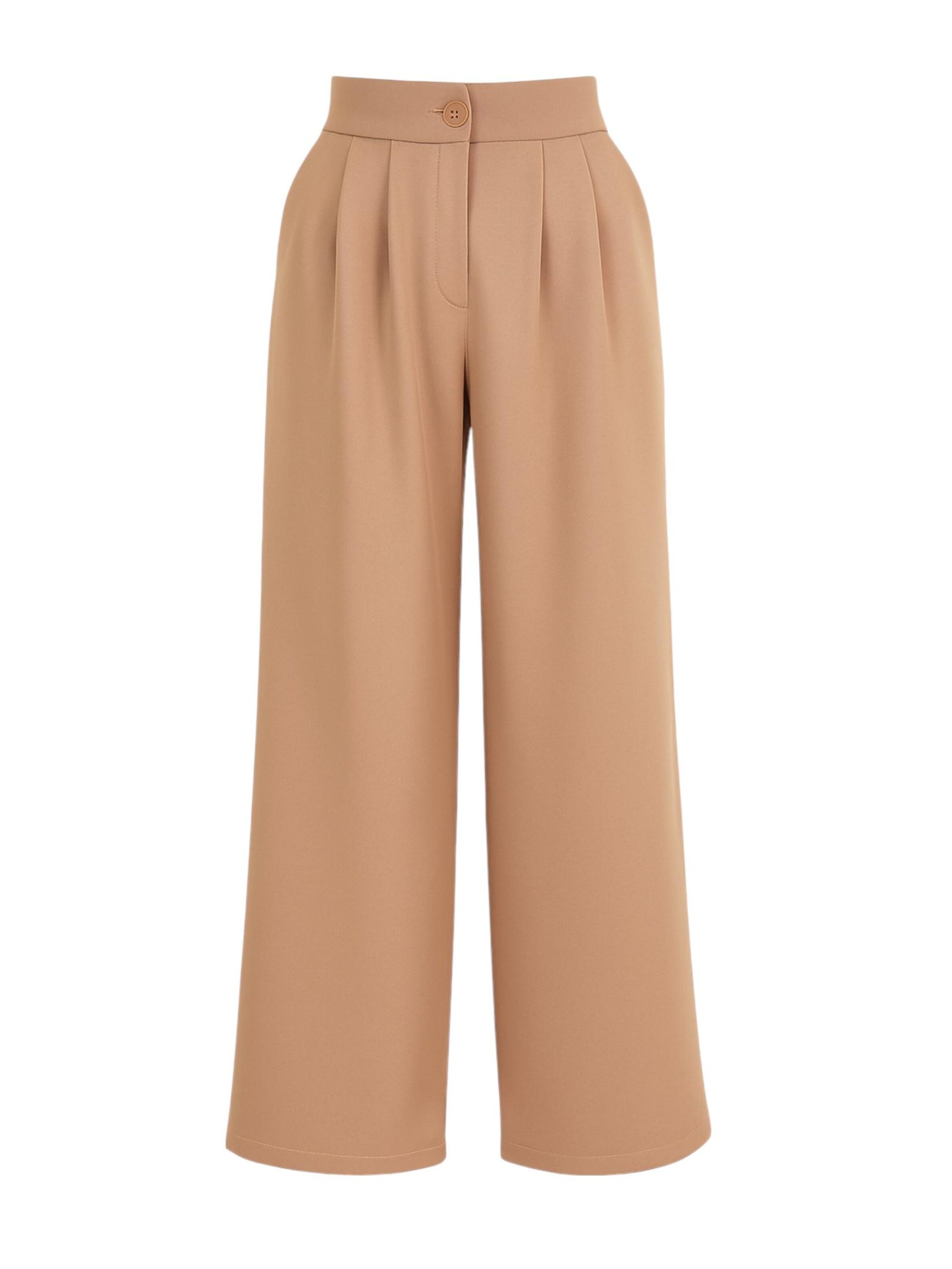 fashionshowcase Bandplooibroek 'ALYA' in Beige: voorkant