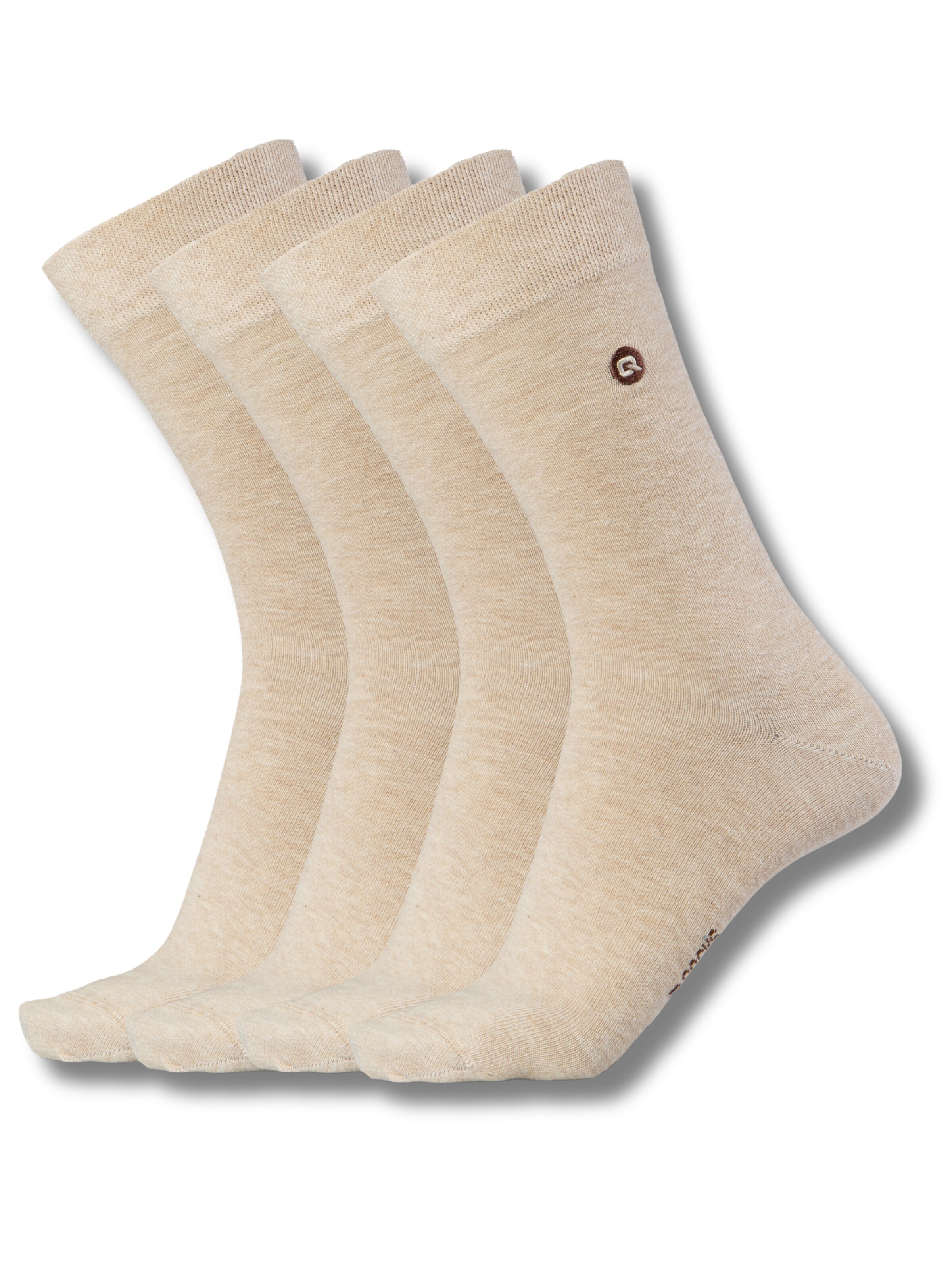 QOLONIA Socks in Beige: front