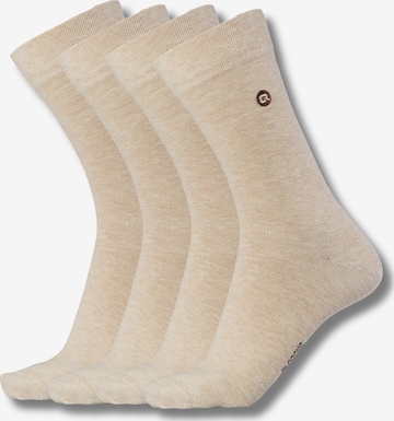 QOLONIA Socken in Beige: Vorderseite