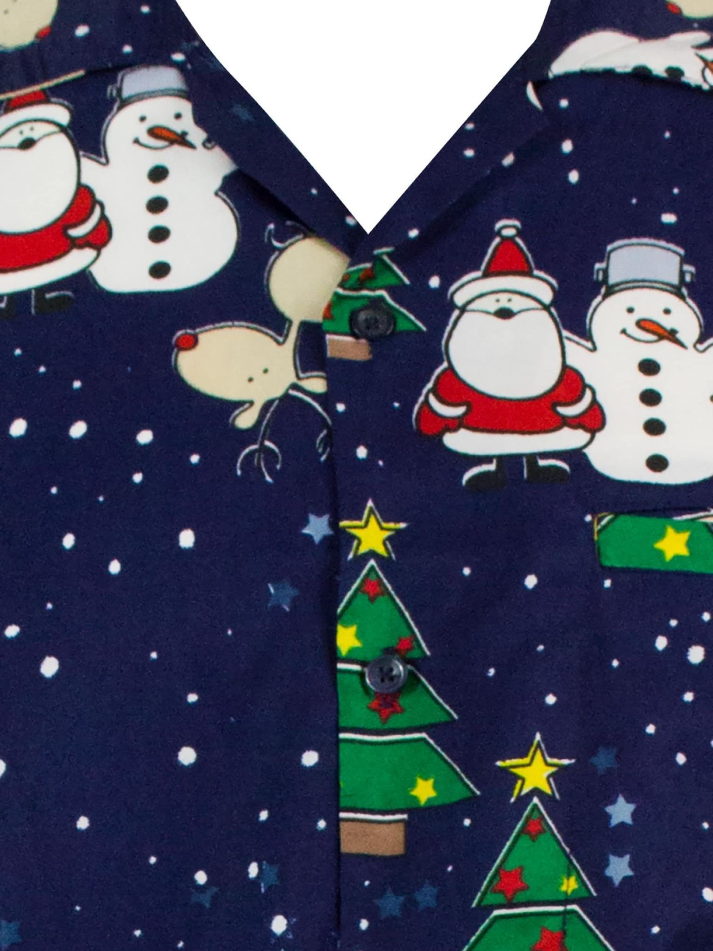 Regular fit Camicia 'Christmas Buddies' di King Kameha in blu