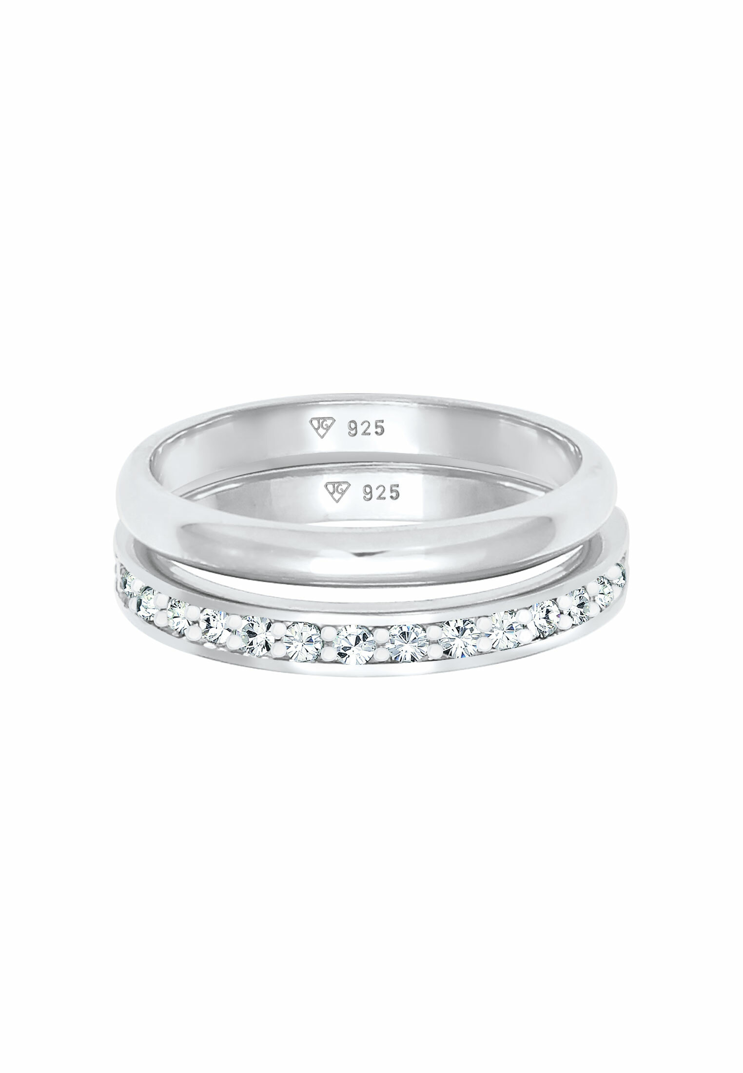 ELLI Ring Bandring, Kristall Ring in Silber 