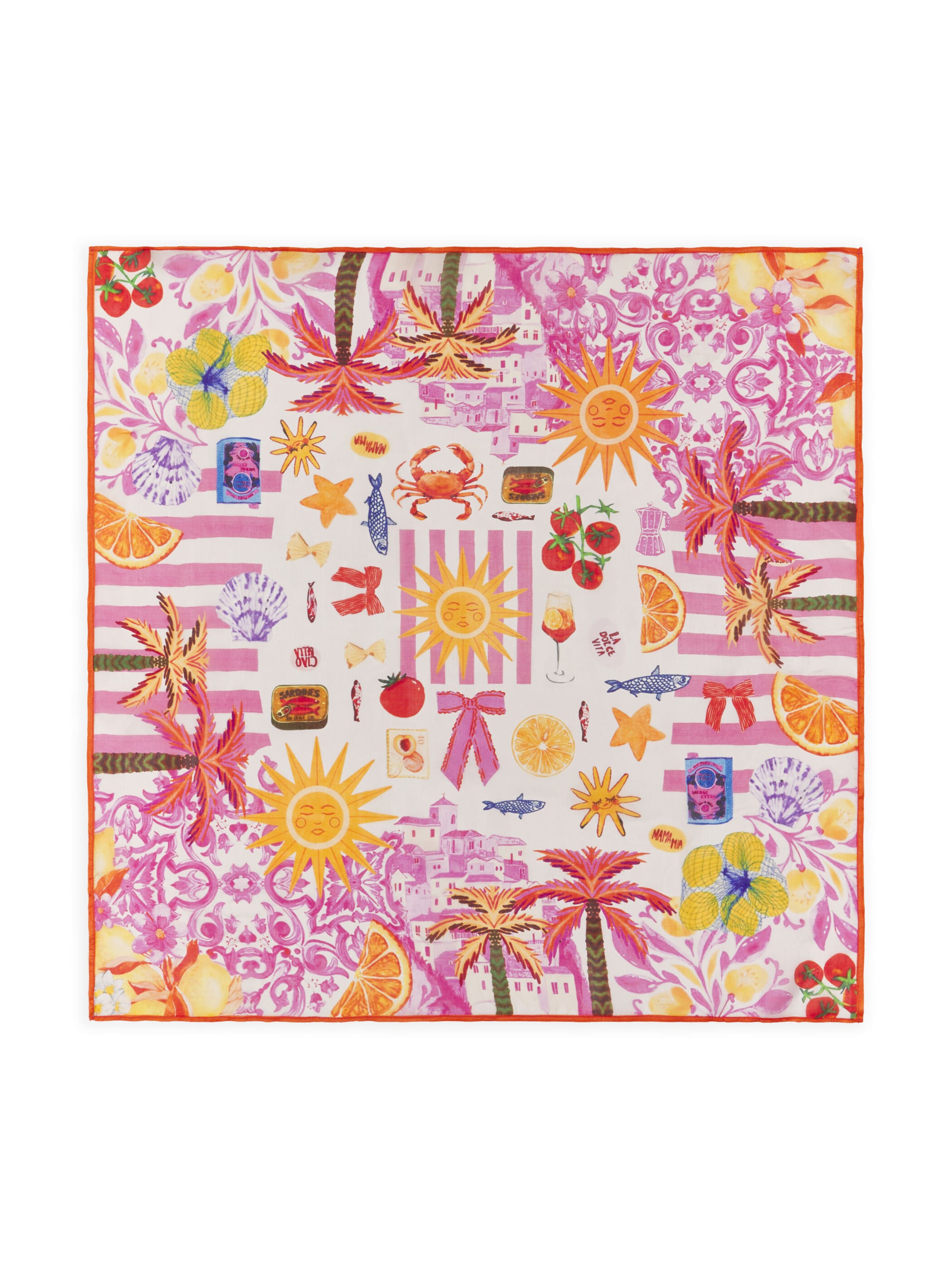 CODELLO Tuch aus reiner Seide in Pink: Vorderseite